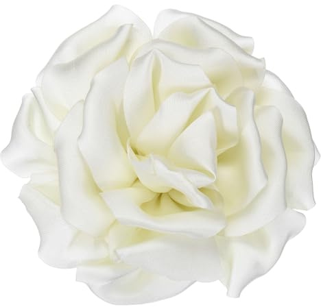 PATIKIL Seiden-Satin-Blumenbrosche Pin 4 für Frauen Hochzeit Party Beige | Große Pfingstrosen-Blumen-Reversnadel, Geburtstag Tanz Bankett, Kleid Hut Tasche Dekoration