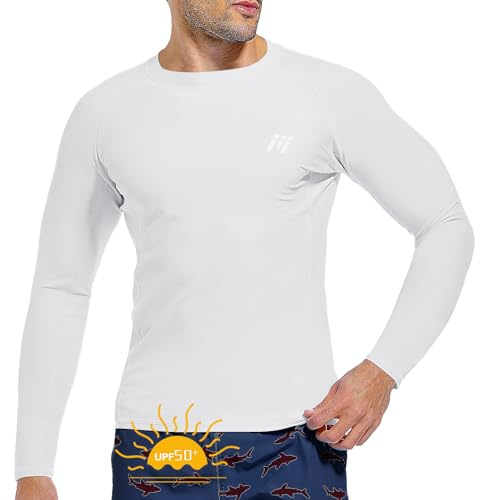 MEETWEE Maglietta da Uomo Rash Guard Rash Vest da Uomo a Maniche Lunghe,Protezione UV UPF 50+,ad Asciugatura Rapida,per Nuoto,Surf,Sport Acquatici