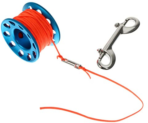 BESPORTBLE Aluminium Tauchspule mit Glatter Oberfläche und Runden Kanten Tragbare Blaue Tauchrolle für Gerätetauchen und Wracktauchen als Signalbojenrolle