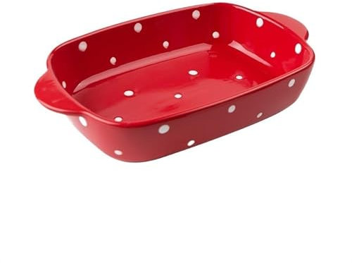 Pirofile da Forno Teglie da Forno Pirofila Formaggio Ciotola di riso al forno Pirofila in ceramica Piatto domestico Forno a microonde Piatto speciale ideali anche per lasagne(Red)