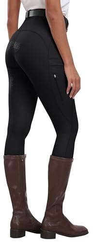 MoFiz Jodphurs Ladies Equestrian Women Breeches Horse Riding Leggings | Leggings,Stretchy,Side Pockets,Silicon Grip Full Seat,Belt Loop