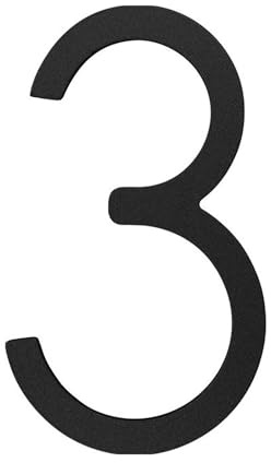 Self Adhesive House Numbers Stickers 3 Inch Modern Metal Stainless Steel Door Number and Letters Black Address Mailbox Sign, for Wall Decor Hotel Apartment Home Room Office Cafe Garden(3)