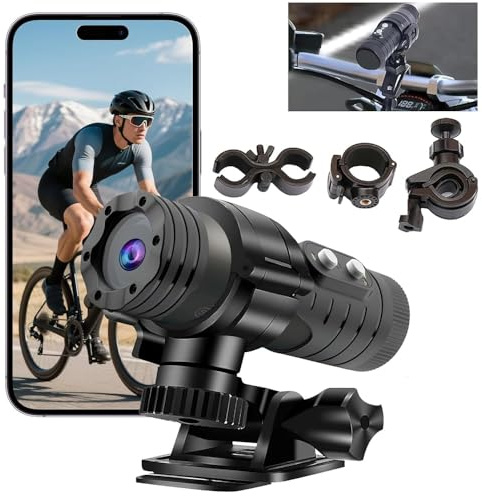OBEST Bike Motorcycle Helmet Camera 1080P,HD Cycling Camera Portable Waterproof WiFi 360° Camera 120° Wide Angle Action Camera for Cars,Bicycle,Motorbike & Sports Helmet (No Card)