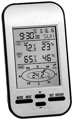Anemometro For Stazione Meteorologica Wireless Professionale Sensore Di Direzione Della Velocità Del Misuratore Di Umidità Della Temperatura Del Freddo Digitale Monitor Accurato