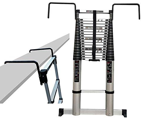 Heavy Duty 23ft Aluminum Telescoping Ladder with Stabilizer - Versatile 7m Extension Ladder for Industrial Household and Emergency Use - Safe & Durable