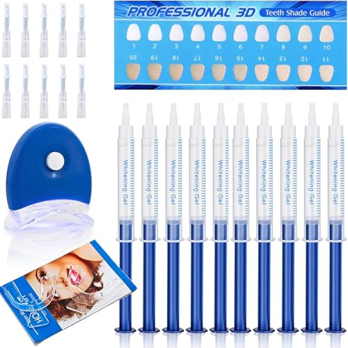 35% Teeth Whitening Gel - Refills Bleaching Gel with LED Teeth Whitening Light and Mouth Trays - 10 PCS 3ML Tee-th Whiten-ing G-el Tooth Whitener (2 Box)