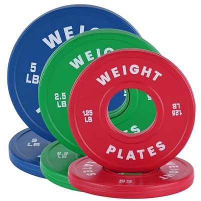 Hantelscheiben 50mm Bumper Plates aus Vollgummigranulat – Stoßabsorbierend für Krafttraining, Weightlifting – Flexibles Set, von 8kg (2x0.6kg + 2x1.1kg + 2x2.3kg)