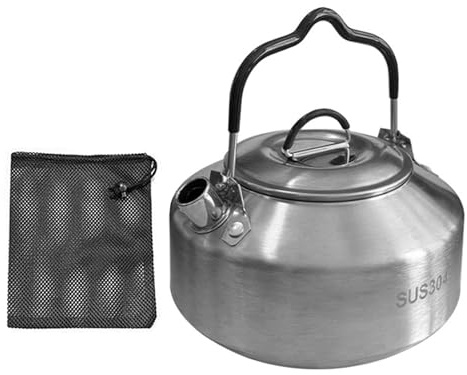 TOWARDSNAN Pots de camping chaudières à eau en acier inoxydable bouilloires à thé bouilloires portables à suspendre pour camping, voyage, bouilloires en acier inoxydable, bouilloire sifflante