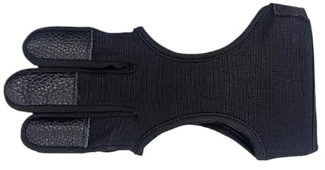 QAUUCP Guante De Arquero Guantes de Tiro al Aire Libre Cuero con diseño 3 Dedos, Protector Antideslizante for la yema del Dedo, Mano Transpirable, Uso en el Campo Arco(S)