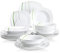 VEWEET, Vajilla 'Aviva' de porcelana, 24 piezas, incluye cuencos, platos de postre y platos hondos, vajilla para 6 personas