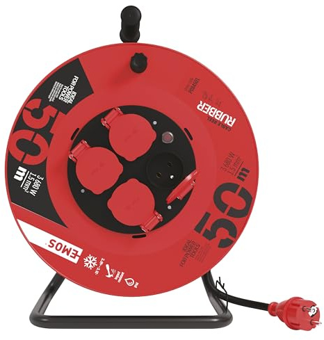 4-Socket Reel Extension Cable with/u 50m H05RR-F 3G1.5 IP44 P084501 emos 8595025392657