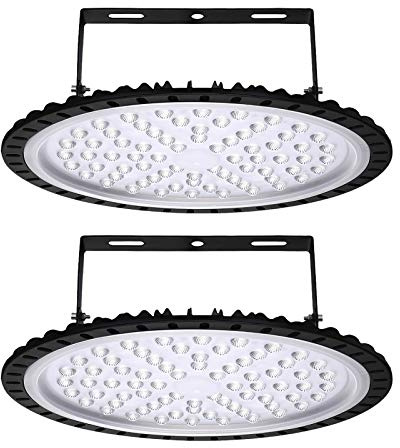 Sararoom Faretto a LED 300W, Proiettore LED da Esterno 24000LM Luce Bianca 6500K Illuminazione da Officina, Impermeabile IP65 UFO Faretti LED Industriale per Giardino/Garage/Parcheggi/Palestra,2Pack