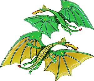 Toyland® 90 cm (36 Zoll) grüner Drachen-Folienballon – Kinderparty-Dekoration