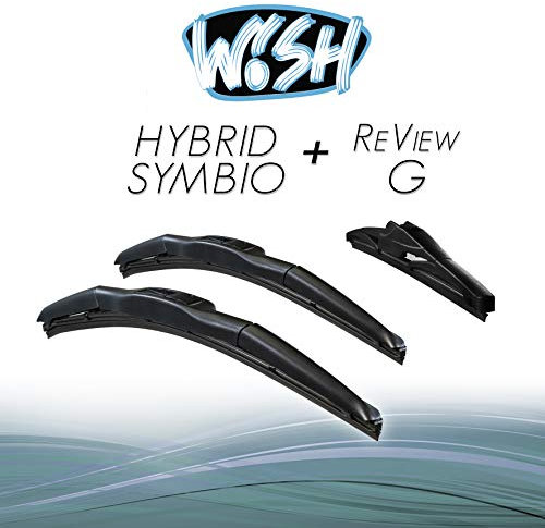 Wish® Hybrid Symbio Satz Front + Heck Scheibenwischer Länge: 26 650mm / 18 450mm / 12 300mm Wischblätter Vorne und Hinten Hybrid-Scheibenwischer + Review G HS26.18.12RG