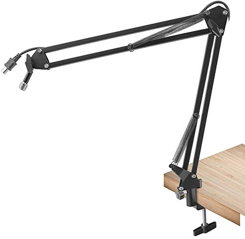 Sound Around Soul Inscriptions Press USB Suspension Boom Microphone Stand-Adjustable Compact USB Microphone Arm Stand,Durable Steel for Radio Broadcasting Studio,TV Stations - PMKSHUSB04