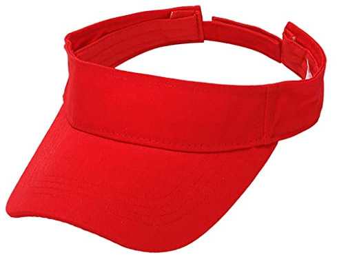 Sharplace Casquette Visière Femme Homme Visière para golf Casquette Pare-Soleil Réglable Casquette Visière Soleil pour Tennis Sport Running, Rouge, 55-60cm