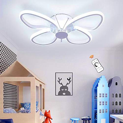 Kinderlampe LED Deckenleuchte Kinderzimmer Mädchen Jungen Schlafzimmer Deko Deckelampe Schmetterling Acryl Design Kronleuchter Für Wohnzimmer Schlafzimmer Flur Mit Fernbedienung,Dimmbar,38cm