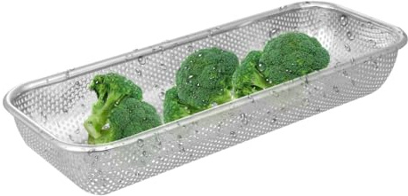 Cabilock Abtropfkorb Aus Edelstahl Siebkorb Für Reis Obst- Und Gemüsehalter Multifunktionaler Küchenkorb Zum Waschen Und Abtropfen Für Den Haushalt Größe S 12.20 X 4.72 X 2.17 in
