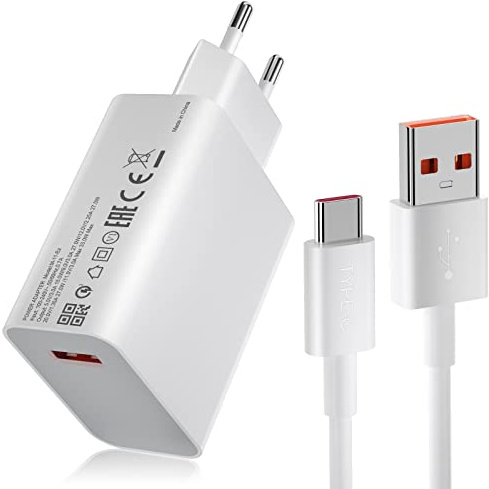ACAGET 33W Ladegerät mit Typ C Ladekabel 1M für Redmi Note 15 14 13 12 11 | USB Netzteil Ladestecker Schnellladekabel USB Power Adapter für Xiaomi 11 Lite Pad 7 6 5 für Redmi 15 13X für POCO M7 M6 M5