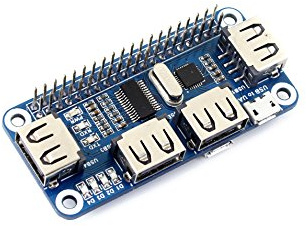 Waveshare 4 Port USB HUB Board, Compatible with Raspberry Pi, Features USB to UART Converter