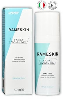 RAMESKIN Crema per Cicatrici e Smagliature, Scottatura Solare ed Eritema, Rivitalizza la Pelle del Viso e Corpo, Confezione da 50ml