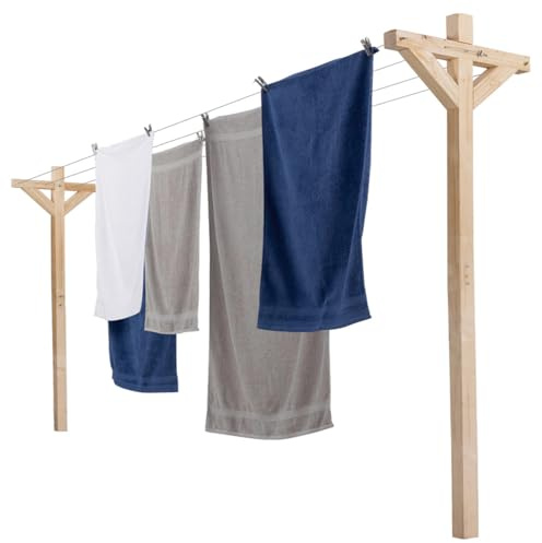 IDMarket - Etendoir à Linge extérieur Madera capacité 12M en Bois