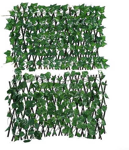 DAZZLEEX Rotolo di foglie di edera artificiale, per proteggere la privacy, muri, paesaggistica, giardino, recinzione, impermeabile, anticorrosione (patata dolce)