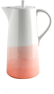 Carafe Eau Pichet céramique créatif avec poignée et couvercle domestique pichet résistant à la température haute température avec design de bec de olécranon sans goutte Pichet à Thé Glacé ( Color : Ro