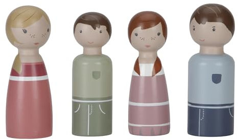 Little Dutch 7121 FSC Holz Puppenhaus Zusatz Spielset 4-teilig - Familie Rosa
