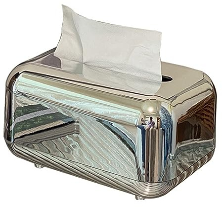 Tyenaza Taschentuchbox-Abdeckung Im Vintage-Stil – Stilvoller Silberner Kosmetikpapier-Organizer Für Zuhause, Büro, Wohnzimmer – Taschentuchbox-Halter Mit Großer Kapazität