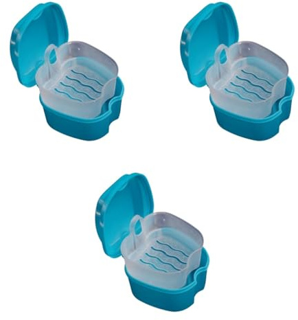 minkissy 3 tabletas de Limpieza de dentaduras contenedor de Limpieza de retenedor de Cuidado bucal Protector Nocturno Limpiador de dentaduras Producto de Cuidado de dentaduras