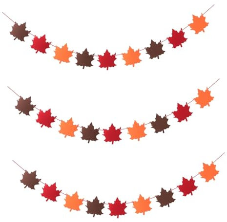 Ciieeo 3 Sätze Thanksgiving-Party-Girlande die familienfeier thanksgiving dekoration Halloween-Kranz Halloween-Dekor herbstdeko Thanksgiving-Party-Banner Ahornblätter-Banner das Banner