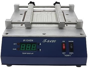 Soldering Hot Plate, T8120 853 853B Preheating Platform PCB Board BGA SMD Infrared Preheating PID Temperature Controlling Preheating Station for Electronic Repair Lab, Rework Heater Lab