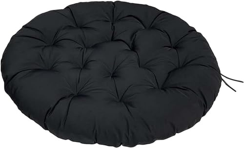 LIVEDOLLS Papasansessel Kissen, Polster Für Papasansessel,Radar Stuhl Pad, Rundes Dicke Stuhlkissen Bequem Weich Sitzkissen Hängesessel Für Indoor Outdoor Garten Stuhlauflage(Black,60x60cm)