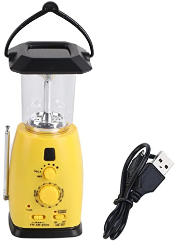 Lampe de Poche de Survie Radio LED Flash Manivelle Dynamo LED Flash Manivelle Mini FM/AM Radios de Survie d'urgence avec Charge Solaire et Banque d'alimentation Plusieurs Sources d'alimentation