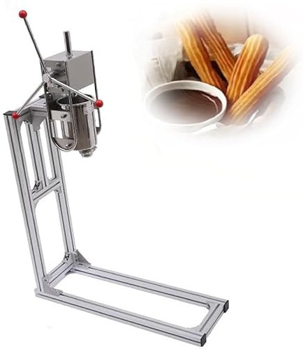 lwjunmm Commercial Churro Machine Hand Crank Stainless Steel Professional Churro Maker Home Vertical Type Manual Spanish Donuts Churros Fill Machine Apply for Restaurants,Bakeries,6L,3L