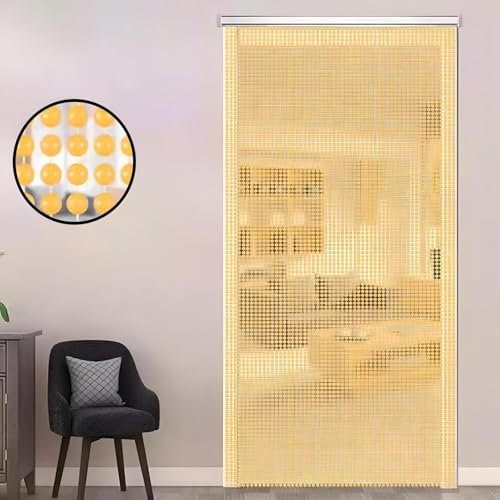 Eiauiuo Modern Acryl Perlenvorhang Innen Raum Fenster Tür Teiler Vorhang Dekorativer Vorhang Türvorhang für Wohnzimmer Schlafzimmer Balkon Seitenschiff Hängender Fadenvorhang(100x200cm(62 Stränge))