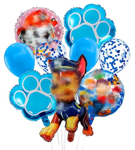 Heartsking Hund Luftballons Geburtstagsdeko, 9pcs Hund Party Deko für Mädchen Junge, Folienballon Dog Kit für Dog Thema Kindergeburtstag Party Luftballon Supplies Deko