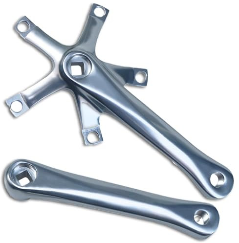 HWEVDHJ Fahrrad-Kurbelarm 165 Mm Quadratisches Loch Kurbelgarnitur Kurbelgarnituren Aus Aluminiumlegierung EIN Paar BCD 130 Mm Fahrrad-Kurbelarme for Straßen-/Faltrad(Silver)
