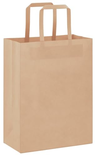 vidaXL Papiertragetaschen 50 Stk., Papiertüten mit Henkeln, Papiertüten, Geschenktüten für Einkaufen Hochzeiten Verpackungen Partys Geburtstag Weihnachten, Braun 21x11x28cm