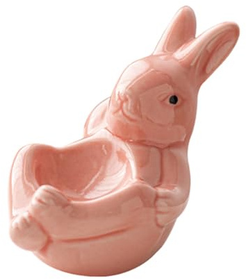 Asudaro 13 cmx7 cmx8 cm Céramique Coquetier Stands,Coquetier Lapin - Porte-Coquetier en Céramique en Forme Lapin Bol Service Décoratif pour Petit-Déjeuner pour œU.S à Coque