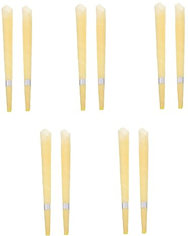 TOVINANNA 10pezzi Pulitori Per Orecchie Forma Di Tromba Candela Aromatica Gialla Con Profumo Di Bergamotto Rimuovi Cerume e Tappi Auricolari