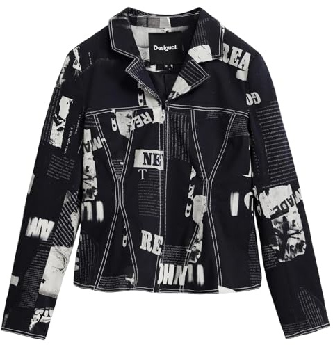Desigual Blazer Newspaper Blay, 2006 Gris oscuro, XL