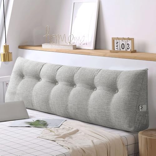 OHMG 180CM XXL Rückenkissen Bett,Lang Keilkissen Hohen Rückenkissen Kissen Bettkissen Rückenlehne Nackenstützkissen Rückenstützkissen Lordosenstütze Lesekissen für Bett und Sofa ﻿