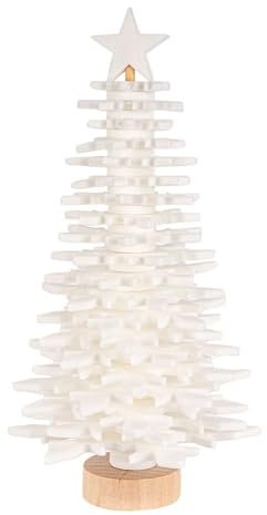 Ideen mit Herz | Filz-Tannenbaum zum Zusammenbauen | DIY Bastelset | Weihnachtsdeko (Weiß 26 cm)