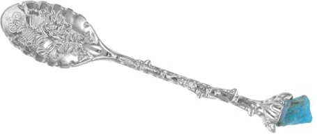 OUNONA Raw Stone Carved Dessert Spoon Vintage Teaspoon Crystal Ice Scoop Compact Food Spoon for Soup and Baking
