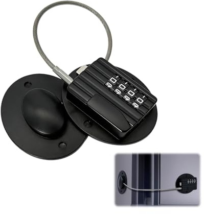 Serrure de Sécurité pour Réfrigérateur et Appareils Ménagers, Code à 4 Chiffres, Protection Enfant, Serrure à Combinaison pour Armoires, Tiroirs, Congélateurs, Sans Clé, Installation Facile,Noir