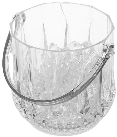 ABOOFAN Seau à Glace Acrylique Transparent avec Glaçons Faux Petit Seau Portable pour Boissons Décoration Et Remplisseur De Vase