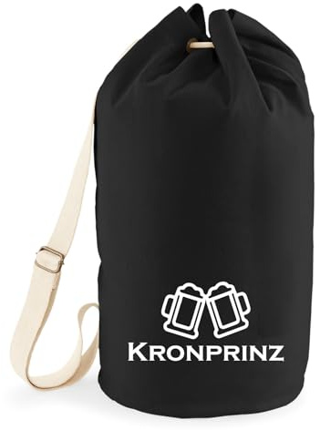 Huuraa Seesack Kronprinz Schützenfest 20 Liter Black Baumwolle Rucksack Geschenkidee