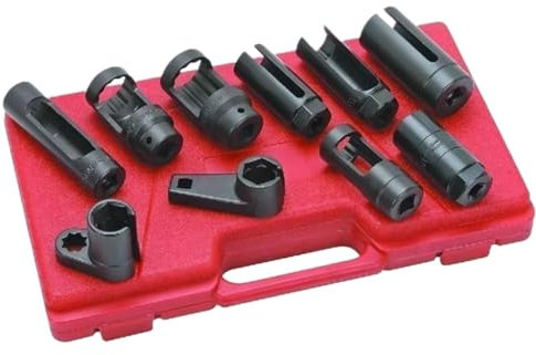 Sonde Lambda Clé À Douille pour Capteur D'oxygène 10 Pièces 1/2 Et 3/8 Outils De Démontage Installation De Douille Décalée pour Capteur De Vide Capteur D'oxygène
